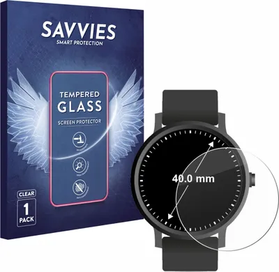 Produktbild von Savvies Schutzglas für Armbanduhren (Kreisrund, ø: 40 mm) Displayschutz 9H Glas klar transparent