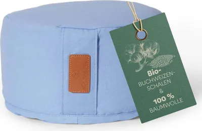 Immagine prodotto di #DoYourYoga Cuscino rotondo per yoga Vishnu 30 cm x 15 cm Rivestimento lavabile Imbottitura in gusci di grano saraceno biologico Cuscino per yoga Yin Yoga Meditazione Rilassamento Corpo