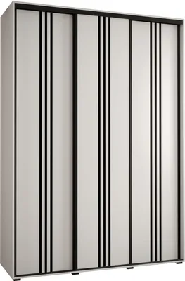 Produktbild von MEBLE KRYSPOL Davos 6 Schrank, drei Türen - 235,2x180x45 cm - Weiß Weiß Schwarz