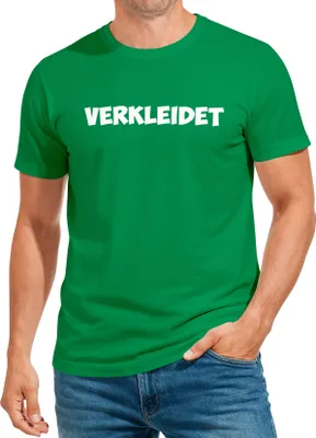 Produktbild von Herren T-Shirt Verkleidet Fasching Fastnacht Kostüm Karneval Verkleidung lustig Grruppenkostüm Faschingsmuffel Fun-Shirt Moonworks®