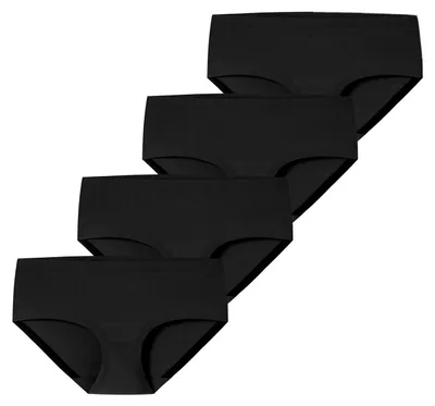 Produktbild von Schiesser Damen Panty Invisible Baumwolle 4-Pack schwarz - Größe 34