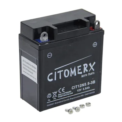 Image de Batterie gel CIT YB5L-B, 12 V 5.5 Ah, pôle positif à droite, DIN 50512