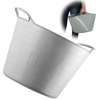 Produktbild von Kadax Runde Flexible Wäschewanne 26L Grau Kunststoff