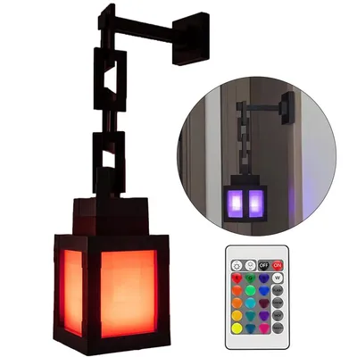 Produktbild von Pixel-Laternen-Nachtlicht,16 Farben LED, USB-aufladbar, Wand- und Tischversion, mit Fernbedienung,wiederaufladbar,für Zimmer & Gaming-Raum Dekoration