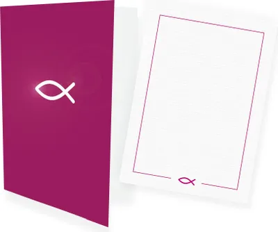 Produktbild von itenga 12x Klappkarten FISCH Karten Kommunion Taufe A6 PINK