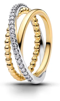 Produktbild von Pandora Ring Dreifaches Band Gekreuzt 14K Vergoldet 164826C01 Gr. 52