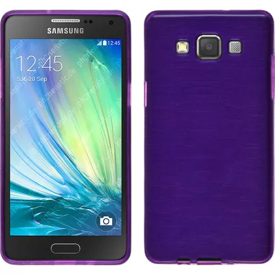 Produktbild von PhoneNatic Case kompatibel mit Samsung Galaxy A5 (A500) - lila Silikon Hülle brushed + 2 Schutzfolien