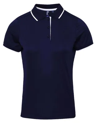 Obrázek produktu pro Premier - Dámské polo tričko „Coolchecker“ LT3122 (L) (námořnická modrá/bílá)