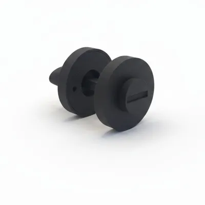 Produktbild von WC-Schloss Türöffner mit Drehknopf – Rundes Rosetten-Set – Home 3D – Schwarz
