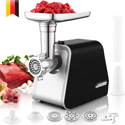 Fleischwolf 2000 W, 4-in-1, 1,8 kg/min, Edelstahl, silber