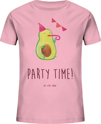 Produktbild von Mr. & Mrs. Panda Organic Kinder T-Shirt Avocado Party Zeit 12-14 Jahre (152/164) - Baumwolle Pink - Geschenk, Baumwoll, Genießen, Geburtstag, Glücklich, Kindershirt, Feier