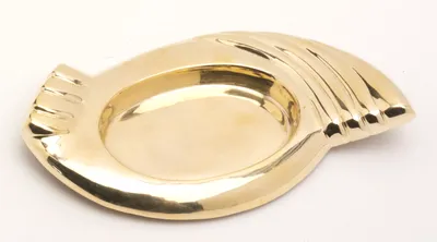 Produktbild von Kerzenhalter Flügelform aus Messing Gold poliert oval (Innen 8,5 x 5,5 cm) für Ovalkerzen, Ellipsenkerzen
