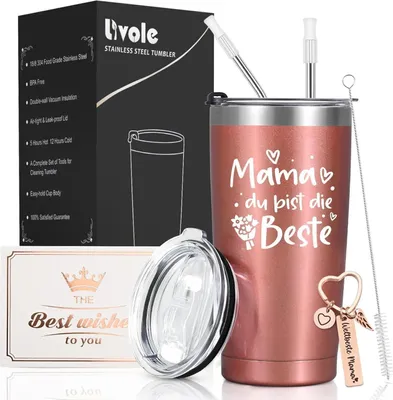 Produktbild von Edelstahl Thermobecher to go 600ml für Mama Geschenkset