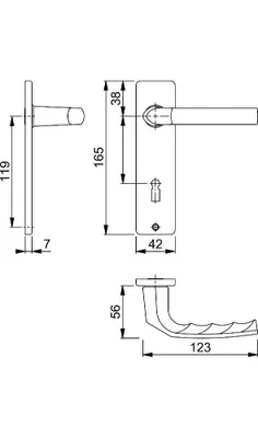 Zdjęcie produktu dla HOPPE Zestaw rozet Birm.1117/202KP/AP Alu.F1 OB klamka kątowa grt - 2614217