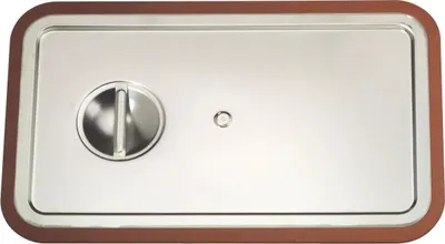 Produktbild von RIEBER GN-Steckdeckel 18/10 Edelstahl, mit Griffmulde und Griffsteg, GN: 1/1