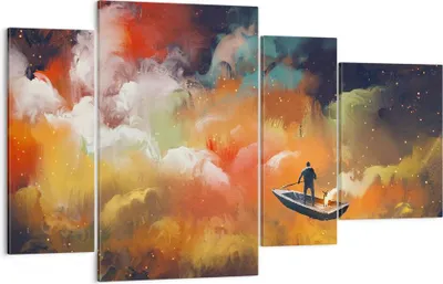 Produktbild von Bild auf Leinwand - Leinwandbild - Abstraktion Boot - 120x70cm - Wand Bild - Wanddeko - Wandbilder - Leinwanddruck - Bilder - Kunstdruck - Wanddekoration - Leinwand bilder - Wandkunst - DL120x70-3803