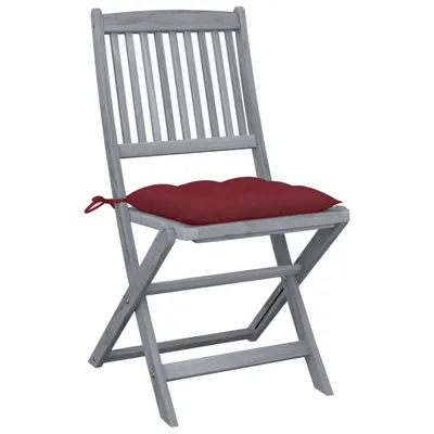 Produktbild von VidaXL 3064587, Terrasse, Gepolsterter Sitz, Akazienholz, Rot, Polyester, 485 mm