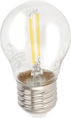 A clear, professional studio shot of a single LED light bulb against a white background.