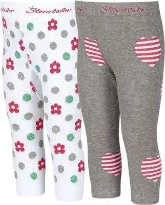 Produktbild von Sterntaler - Mädchen Leggings 2er Pckg. Gr. 92 Herzen/Blumen