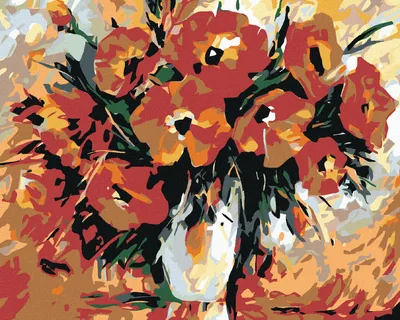 Produktbild von Diamondi - Diamond painting - SCHLAFMOHN IN WEIßER VASE, 40X50 cm, ohne Keilrahmen