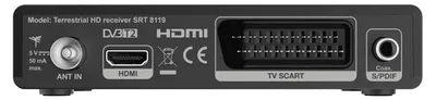 Obrázok produktu pre Strong SRT 8119, Pozemné, Full HD, DVB-T2, NTSC, PAL, VHF, 720 x 576,1280 x 720,1920 x 1080, 576i, 576p, 720p, 1080i, 1080p