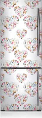 Produktbild von Kühlschrank Aufkleber Kühlschrankmagnete Dekoration Kühlschrankfolie 60x205 cm - Fuchskaninchenherzen.