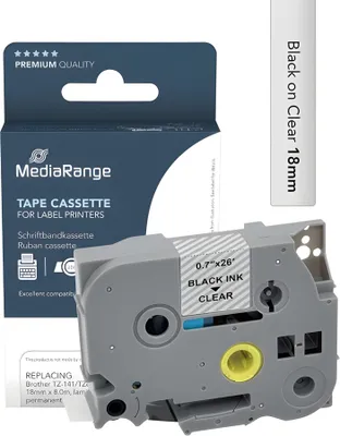 Produktbild von MediaRange Schriftbandka. Brother TZ-141/TZe-141 18mm 8m sw