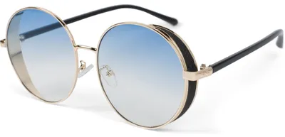 Produktbild von styleBREAKER Damen Runde Sonnenbrille mit getönten Polycarbonat Gläsern und Glitzer Side Shield, Metall Rahmen 09020120