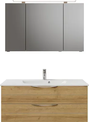 Produktbild von PELIPAL Serie 6025 SET-045-097 Block bestehend aus: Waschtisch, Waschtischunterschrank, Spiegelschrank  / 117cm