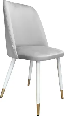 Produktbild von Samtiges Sessel GOYA MG39 mit weiß-goldenen Beinen. Moderner Sessel für Wohnzimmer, Esszimmer und Küche