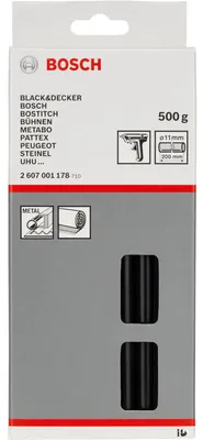 Immagine prodotto di Adesivo a caldo Bosch, 11 x 200 mm, 500 g, nero -2607001178