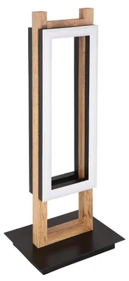 Produktbild von LED Tischleuchte, Holzoptik, 2 flammig, opal, H 50cm