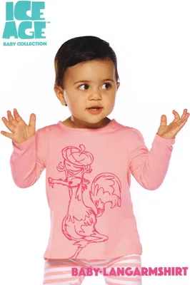 Produktbild von Ice Age Baby Langarmshirt T-Shirt süße Motive Druckknöpfe Reine Baumwolle Rosa 74/80