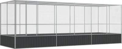Produktbild von vidaXL Voliere mit Erweiterung Silbern 625x207x212 cm Stahl