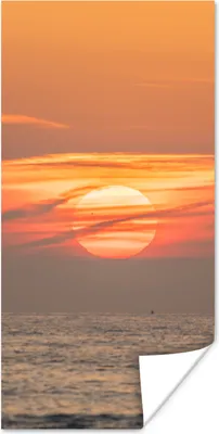 Produktbild von MuchoWow® Poster Sonnenuntergang auf dem Meer 20x40 cm - Plakat - Foto