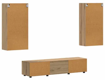 Produktbild von TV-Schrankset mit Tür FLORIN 3 pcs Artisan-Eiche Holzwerkstoff