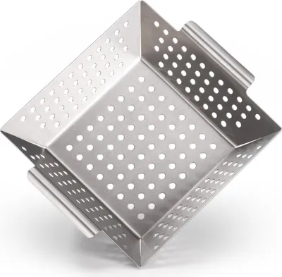 Immagine prodotto di Vassoio per grigliare Blumtal in acciaio inox al 100% - perfetto per grigliare le verdure, cestello per grigliare adatto a tutti i tipi di griglia, accessori per grigliare, lavabile in lavastoviglie