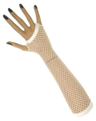 Produktbild von krautwear® Damen Fingerlose Netzhandschuhe Handstulpen Handschuhe lang (Weiss)