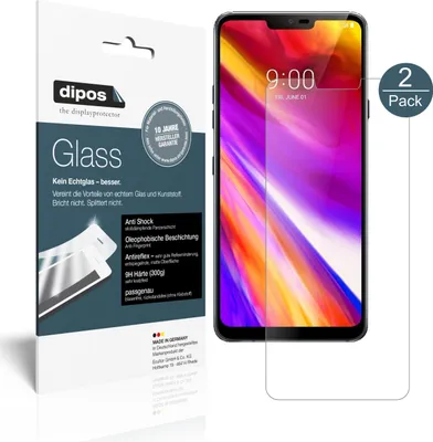 Produktbild von 2x Schutzfolie für LG G7 ThinQ matt - Anti-Shock 9H Folie dipos Glass