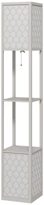 Produktbild von HOMCOM Stehleuchte mit Doppellicht, Regal 40W Standlampe für Wohnzimmer Hellgrau