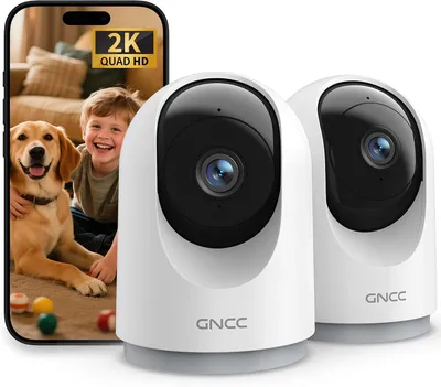 Obrázek produktu pro Bezpečnostní kamera 2K s Wi-Fi pro vnitřní použití - 360° monitorovací kamera - balení 2 kusů