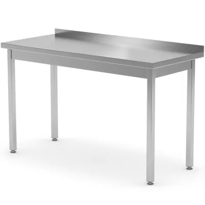 Zdjęcie produktu dla Stół Blat Roboczy Stalowy Przyścienny Z Rantem 140X70X85 Cm - Hendi 812693