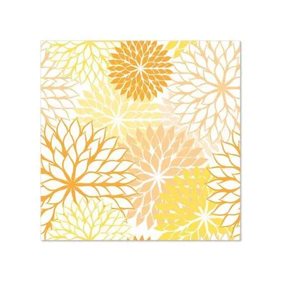 Produktbild von 280 Papstar Servietten, 3-lagig 1/4-Falz 25 cm x 25 cm gelb Floralies 89391