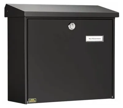 Immagine prodotto di Cassetta postale senza scomparto per giornali, in acciaio zincato, con apertura per l'inserimento di formati DIN C4, colore nero