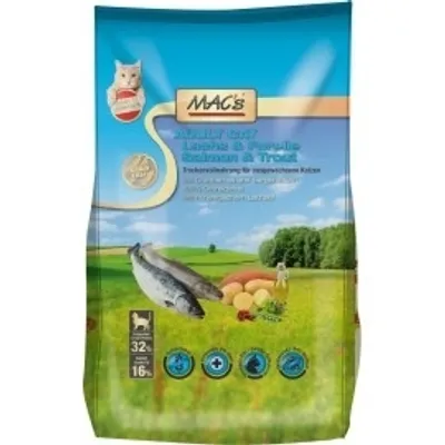 Produktbild von MAC's Lachs & Forelle 1.5 kg, Adult, jede Rasse, Lachs, Forelle, 1,5 kg, Getreidefrei