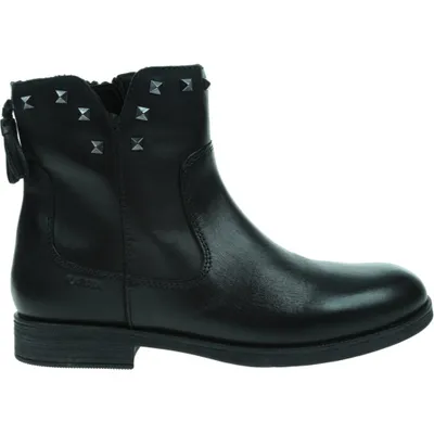 Produktbild von Geox AGATA Damen Stiefeletten Schwarz, Kunstleder mit Nieten und Fransen