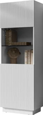 Produktbild von MIRJAN24 Hochvitrine Liverti 1D, Stilvoll Wohnzimmer, Vitrine mit eins Drehtüren (Farbe: Weiß)