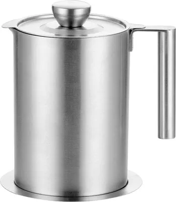 Immagine prodotto di Dispenser per olio in acciaio inossidabile, 1,6 l, con filtro, lavabile, per cucina e barbecue