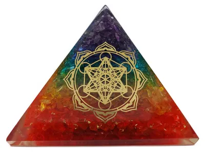 Productafbeelding van Orgoniet Energiepiramide met 7 Chakra Edelstenen