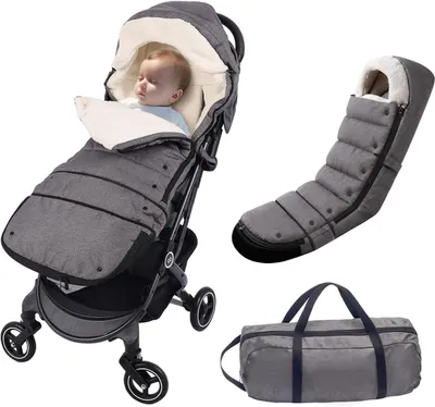 Immagine prodotto di Sacco termico per passeggino, taglia universale, antiscivolo, antivento, grigio